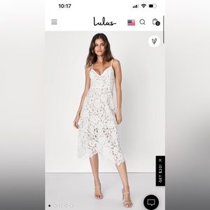 White Lulus lace dress size medium